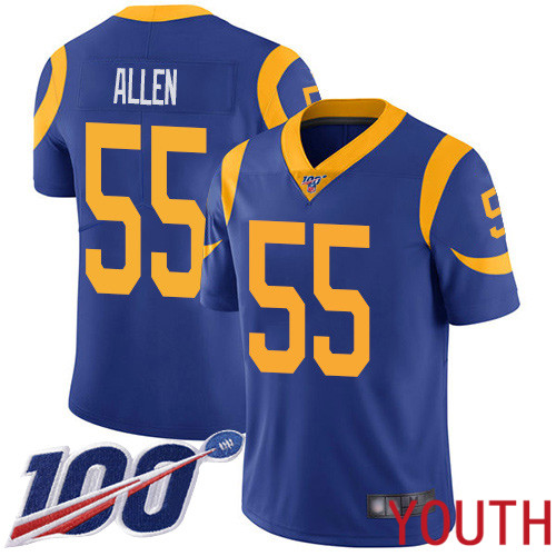 Los Angeles Rams Limited Royal Blue Youth Brian Allen Alternate Jersey NFL Football #55 100th Season Vapor Untouchable
